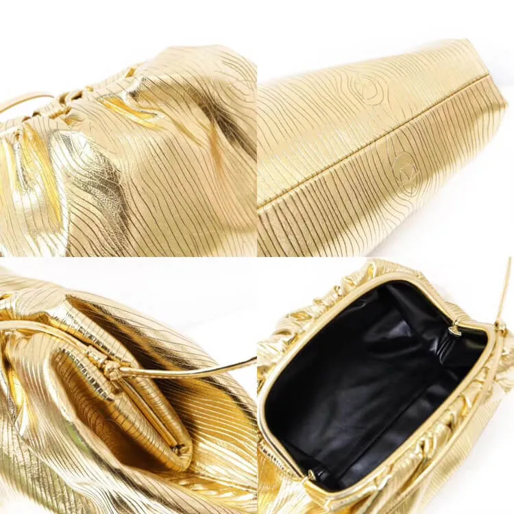 Golden Cloud Pleated Clutch bag-Showtown