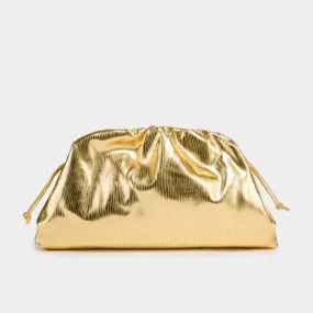 Golden Cloud Pleated Clutch bag-Showtown