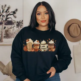Hello Pumpkin Latte Sweatshirt - Fall Sweatshirt - Sizes S to 5XL