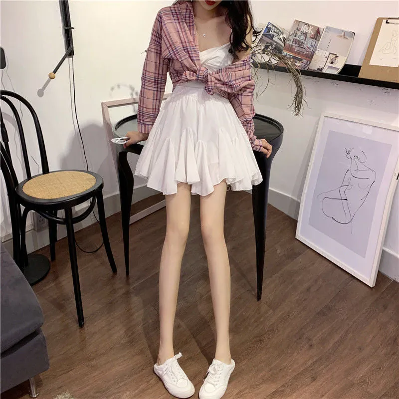High Waist Ruffles Elegant Skirts