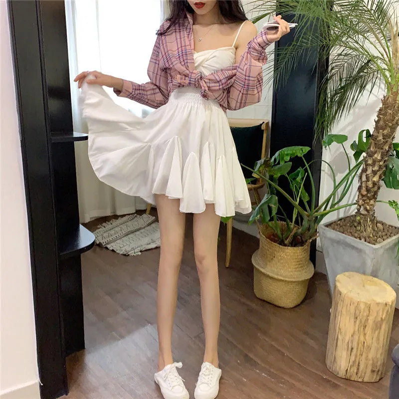 High Waist Ruffles Elegant Skirts
