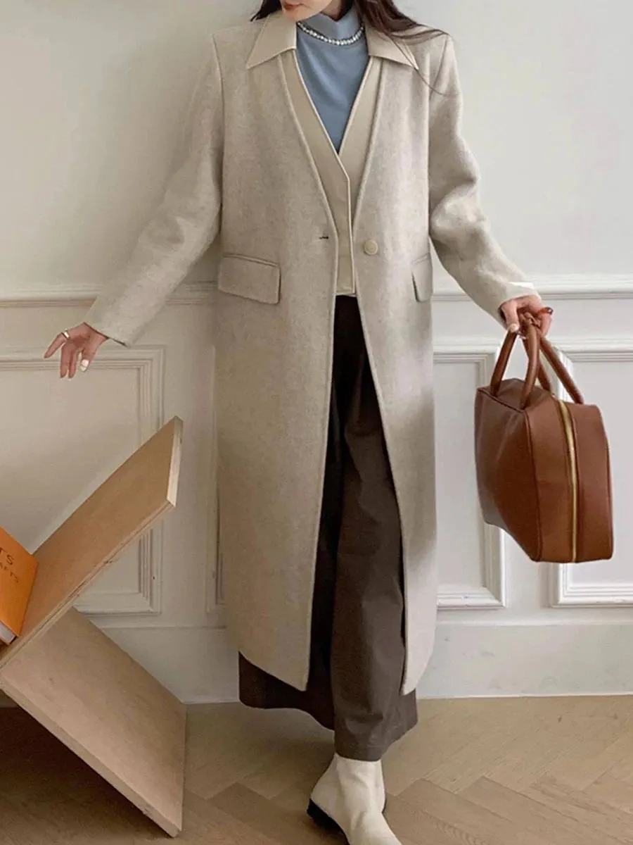 Hit Color Spliced Leather Trench For Women Lapel Long Sleeve Patchwork Pockets Coats Female Fashion Style Clothes