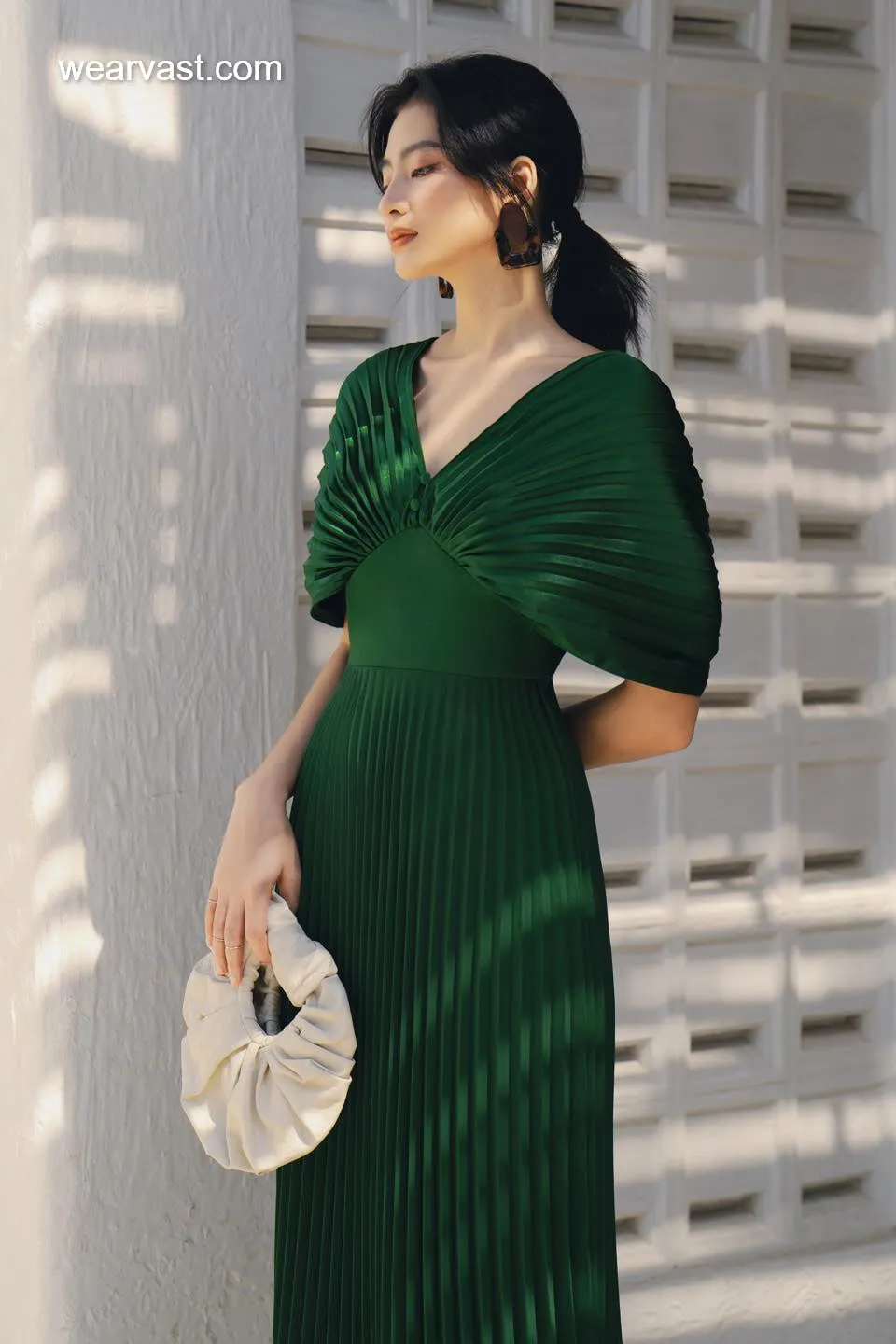 J'adore Pleated Silk Dress