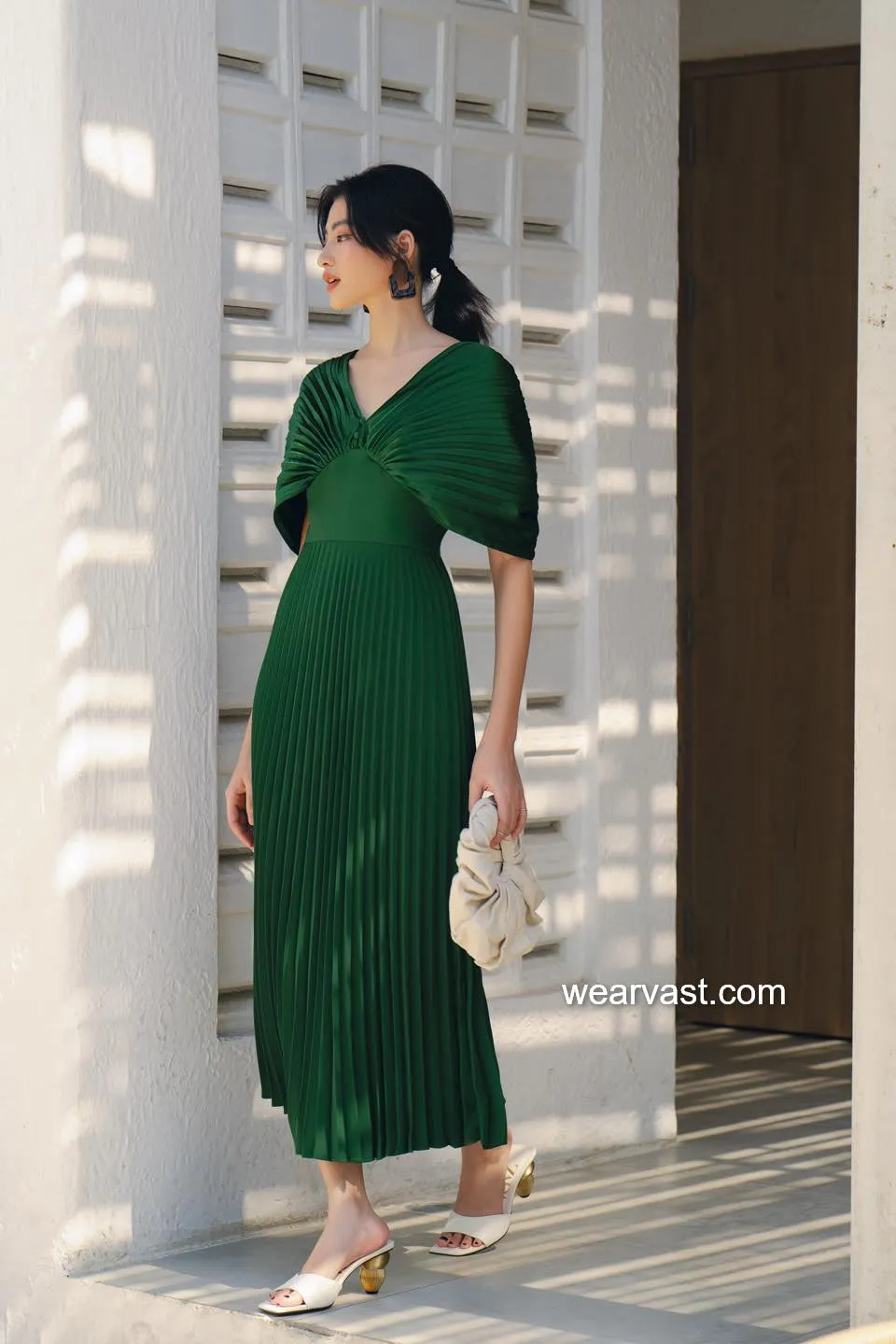 J'adore Pleated Silk Dress