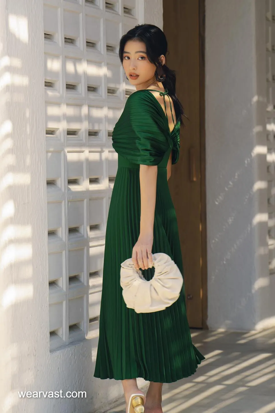 J'adore Pleated Silk Dress
