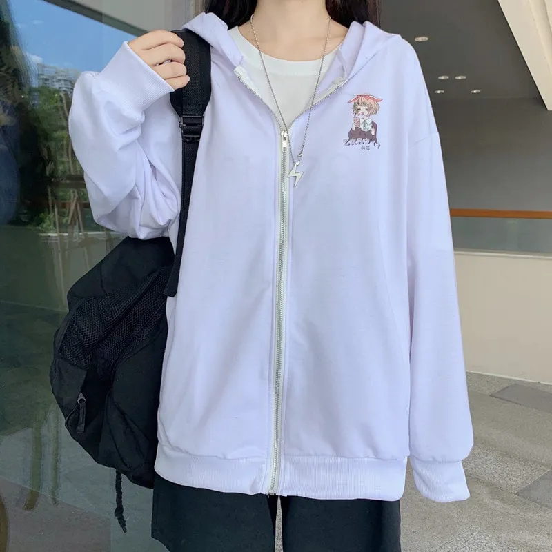 Kawaii Cartoon Printed Loose Sport Coats