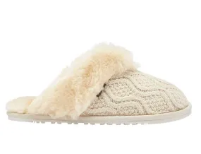 Lamo Women's Caroline Knit Scuff Ivory