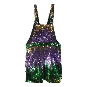 Mardi Gras Sequin Overalls