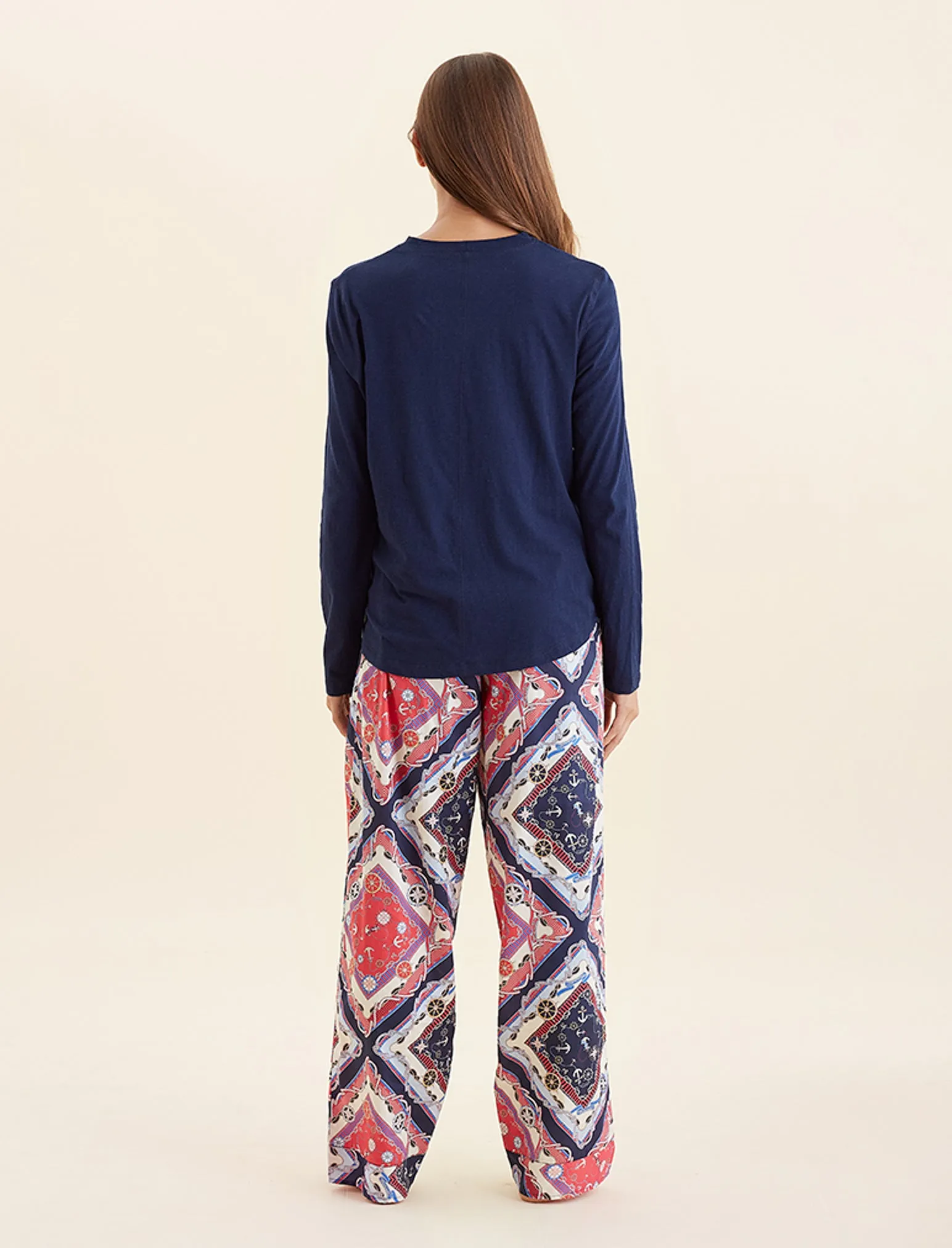 Marine Pant and Organic Cotton Knit Long Sleeve Tee