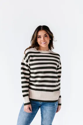 McCall Stripe Sweater in Olive