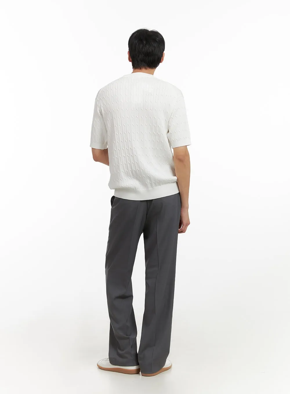 Men's Cozy Cable Knit Sweater T-Shirt IL403