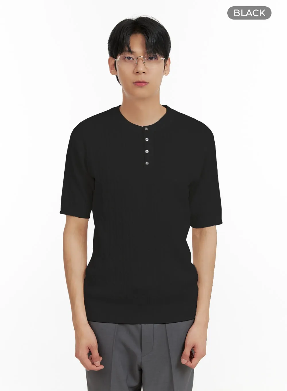Men's Cozy Cable Knit Sweater T-Shirt IL403