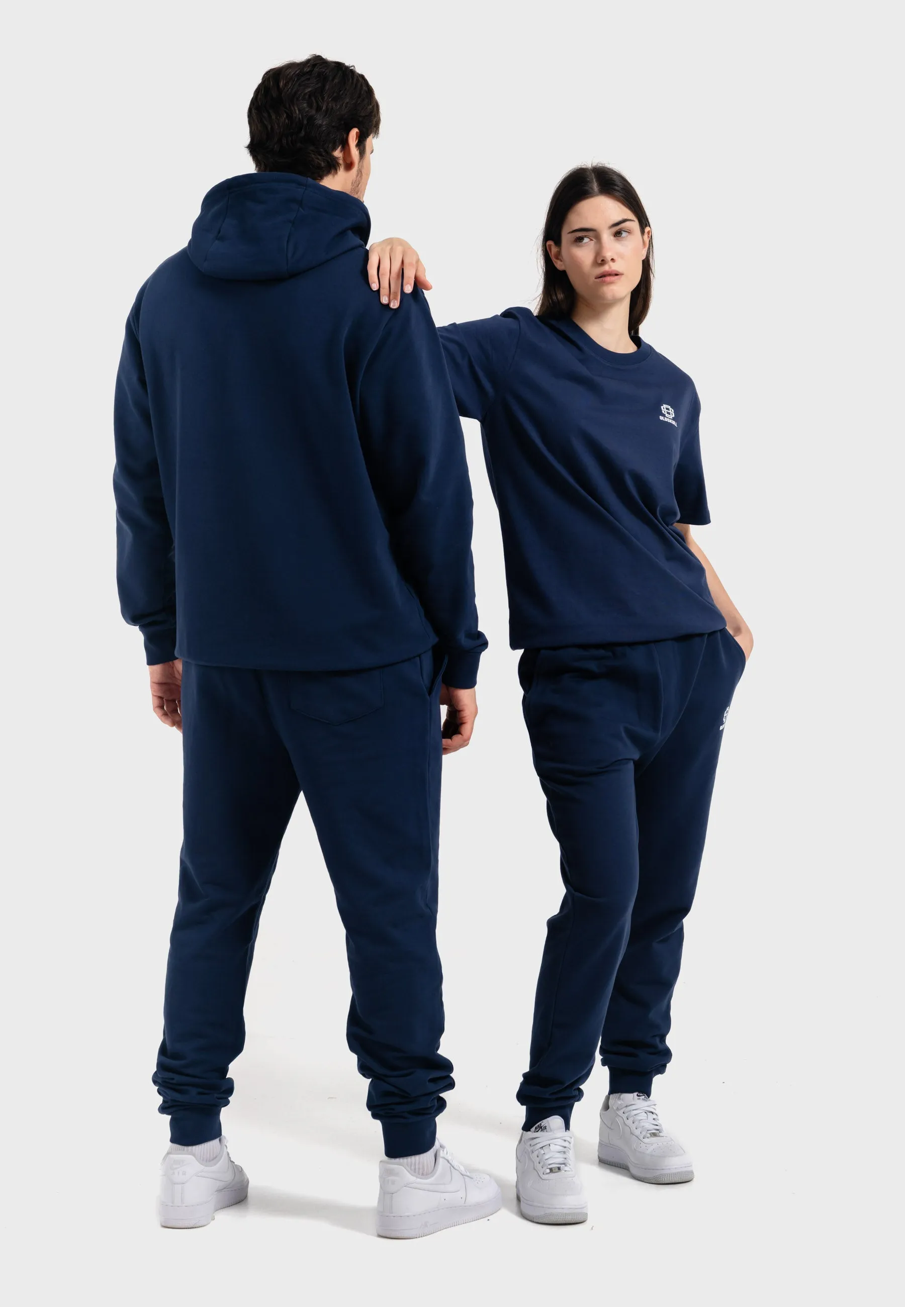Oldskull Iconic Logo Tracksuit Jogger Hoodie Navy Blue