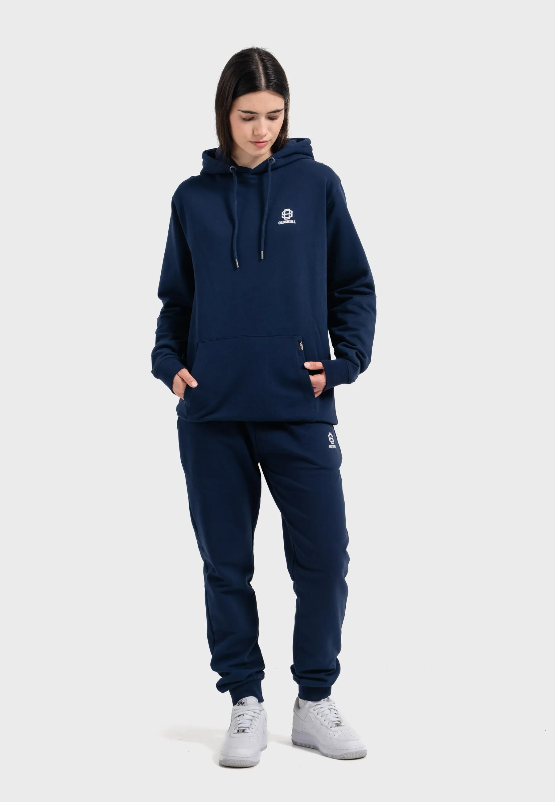 Oldskull Iconic Logo Tracksuit Jogger Hoodie Navy Blue