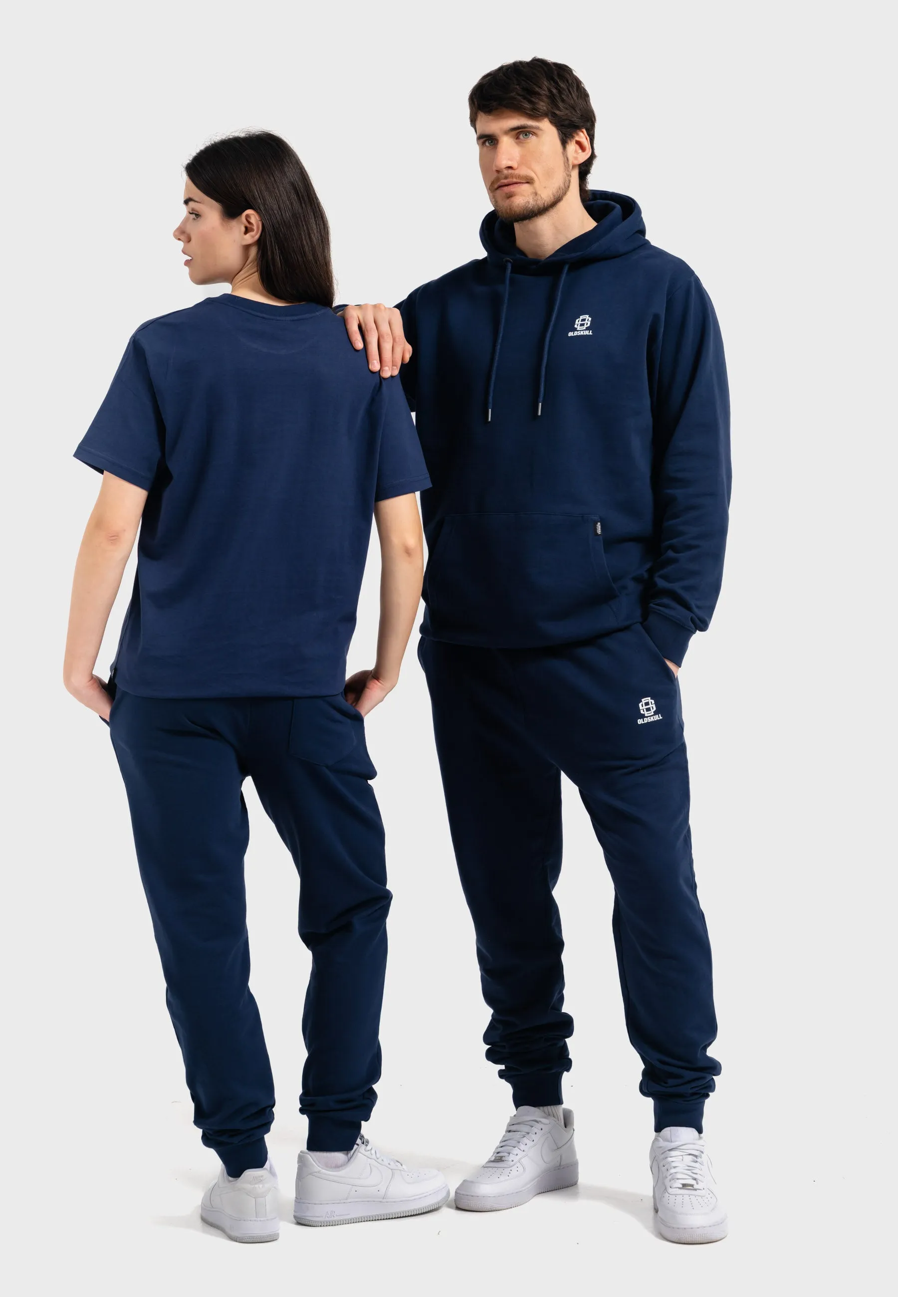 Oldskull Iconic Logo Tracksuit Jogger Hoodie Navy Blue