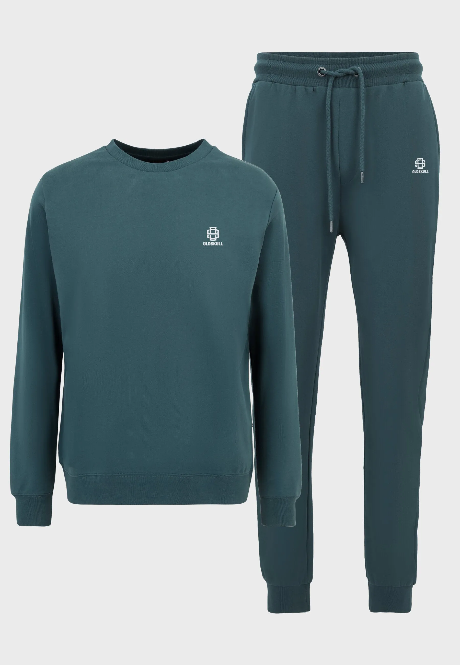 Oldskull Iconic Logo Tracksuit Jogger Sweatshirt Dark Green