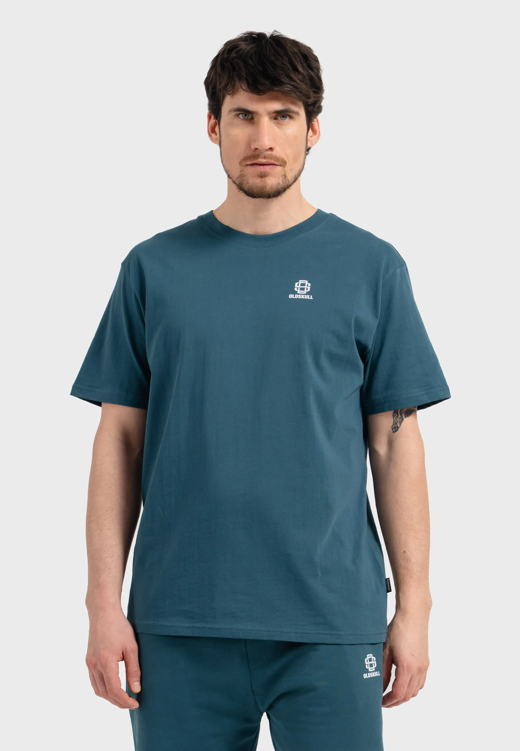 Oldskull Iconic Logo Tracksuit Jogger T-Shirt Dark Green