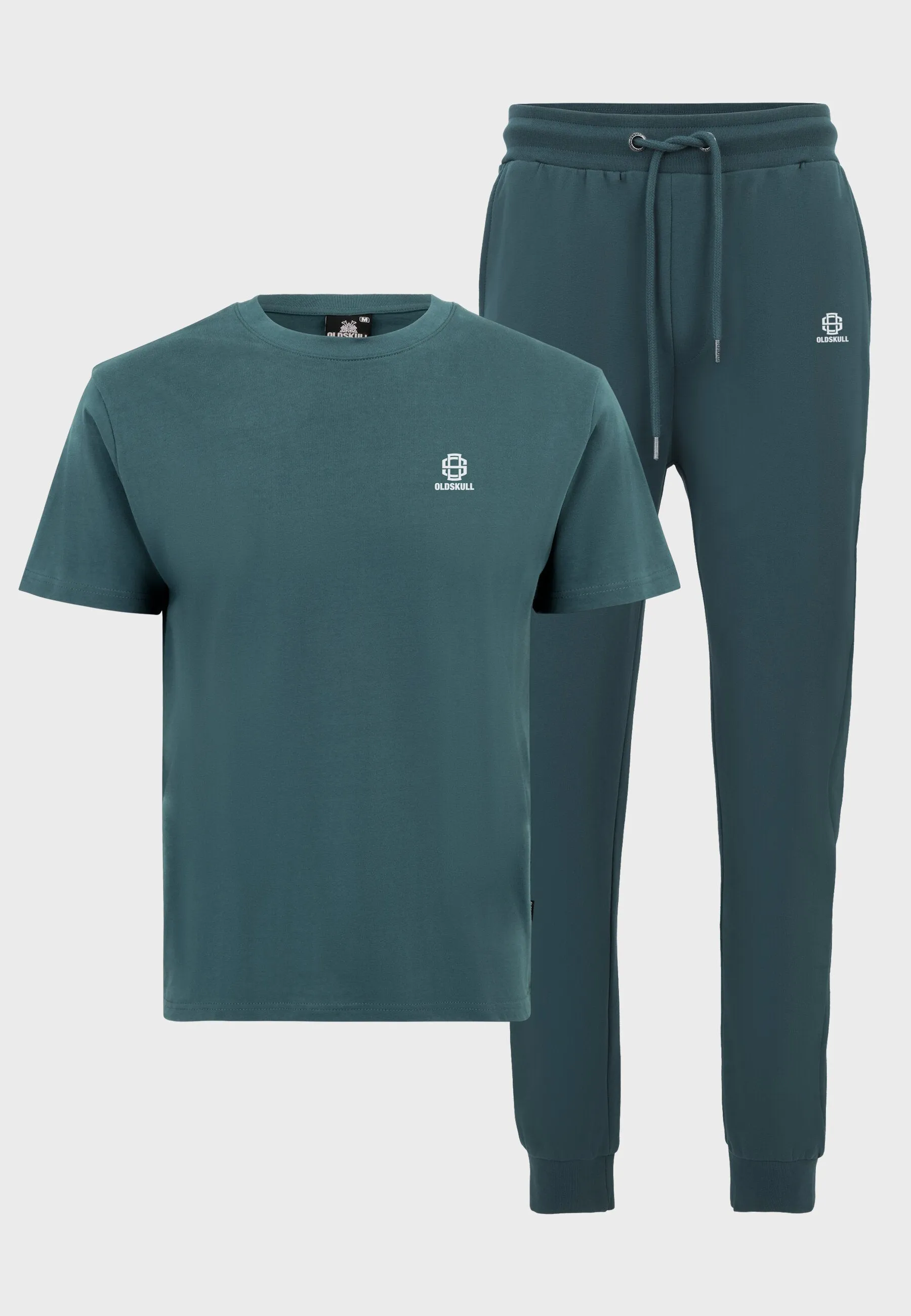 Oldskull Iconic Logo Tracksuit Jogger T-Shirt Dark Green