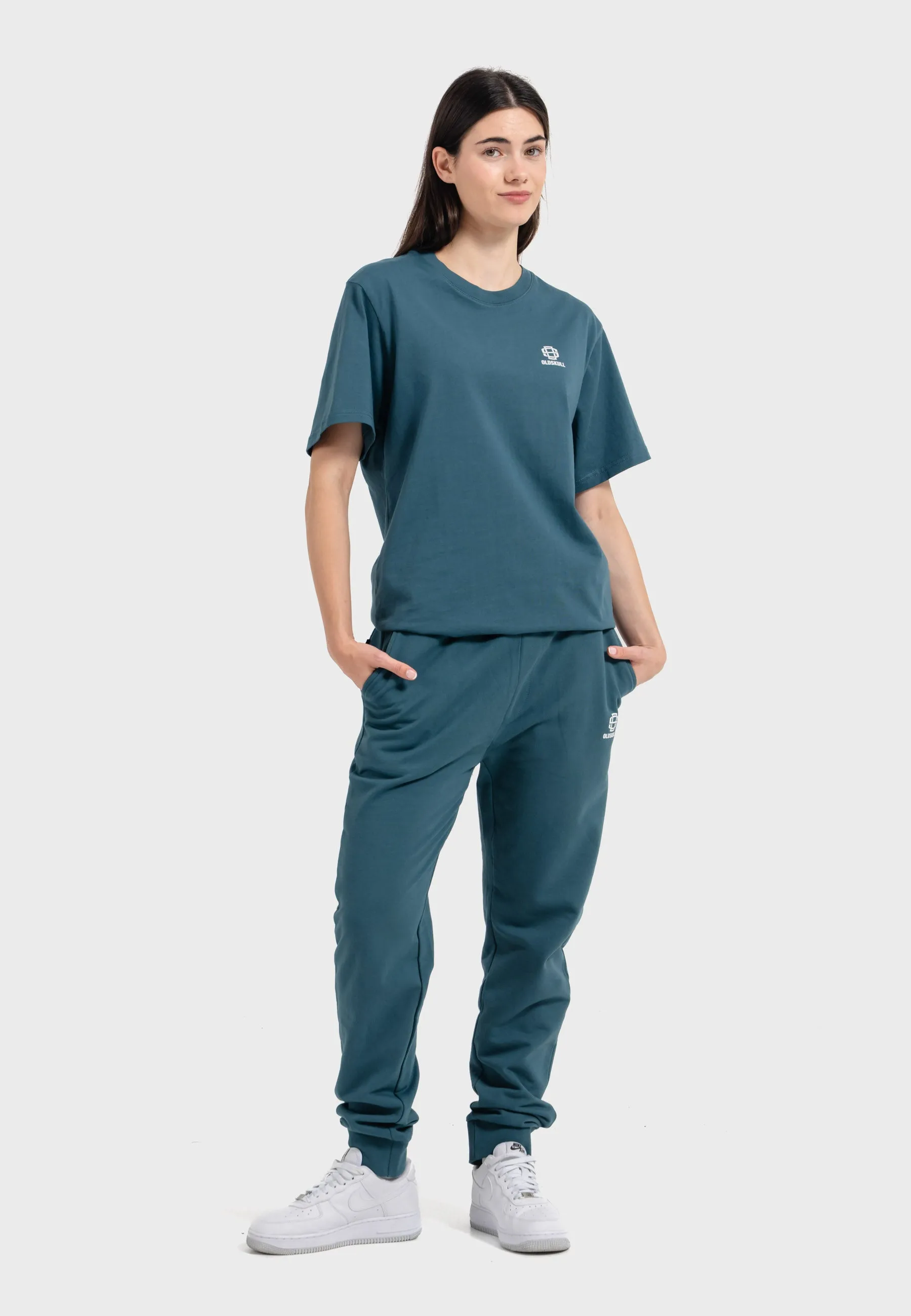 Oldskull Iconic Logo Tracksuit Jogger T-Shirt Dark Green