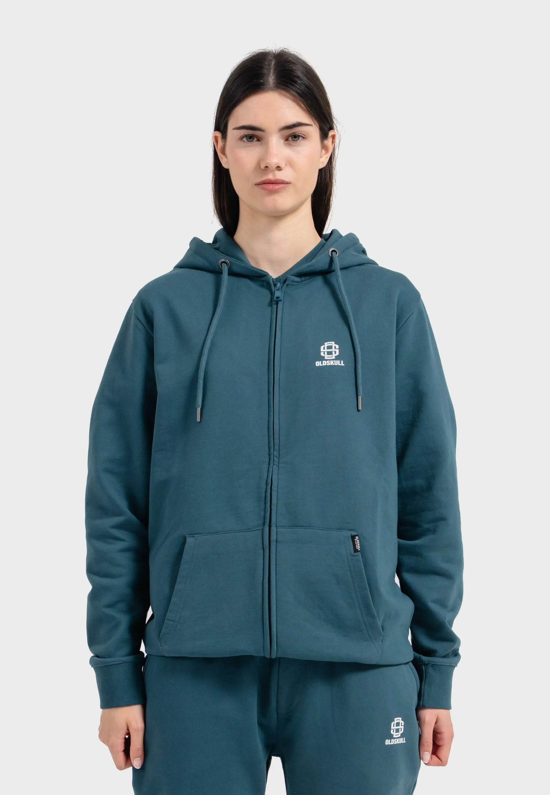 Oldskull Iconic Logo Tracksuit Jogger Zip-Hoodie Dark Green