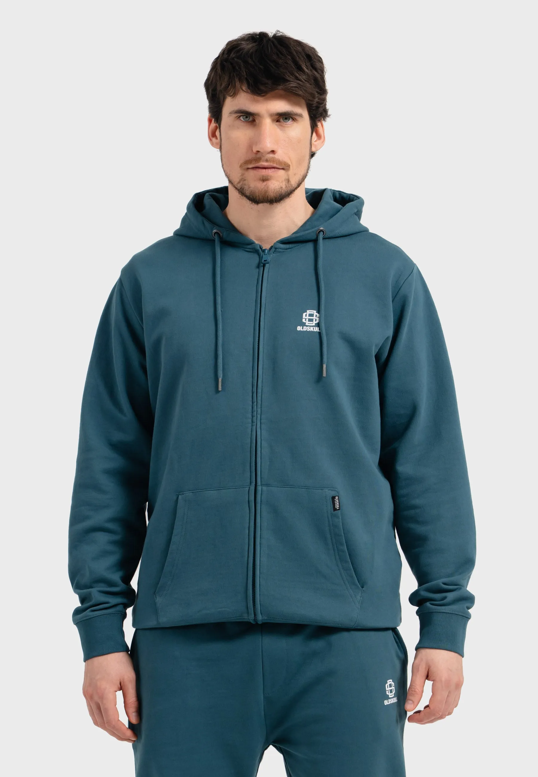 Oldskull Iconic Logo Tracksuit Jogger Zip-Hoodie Dark Green