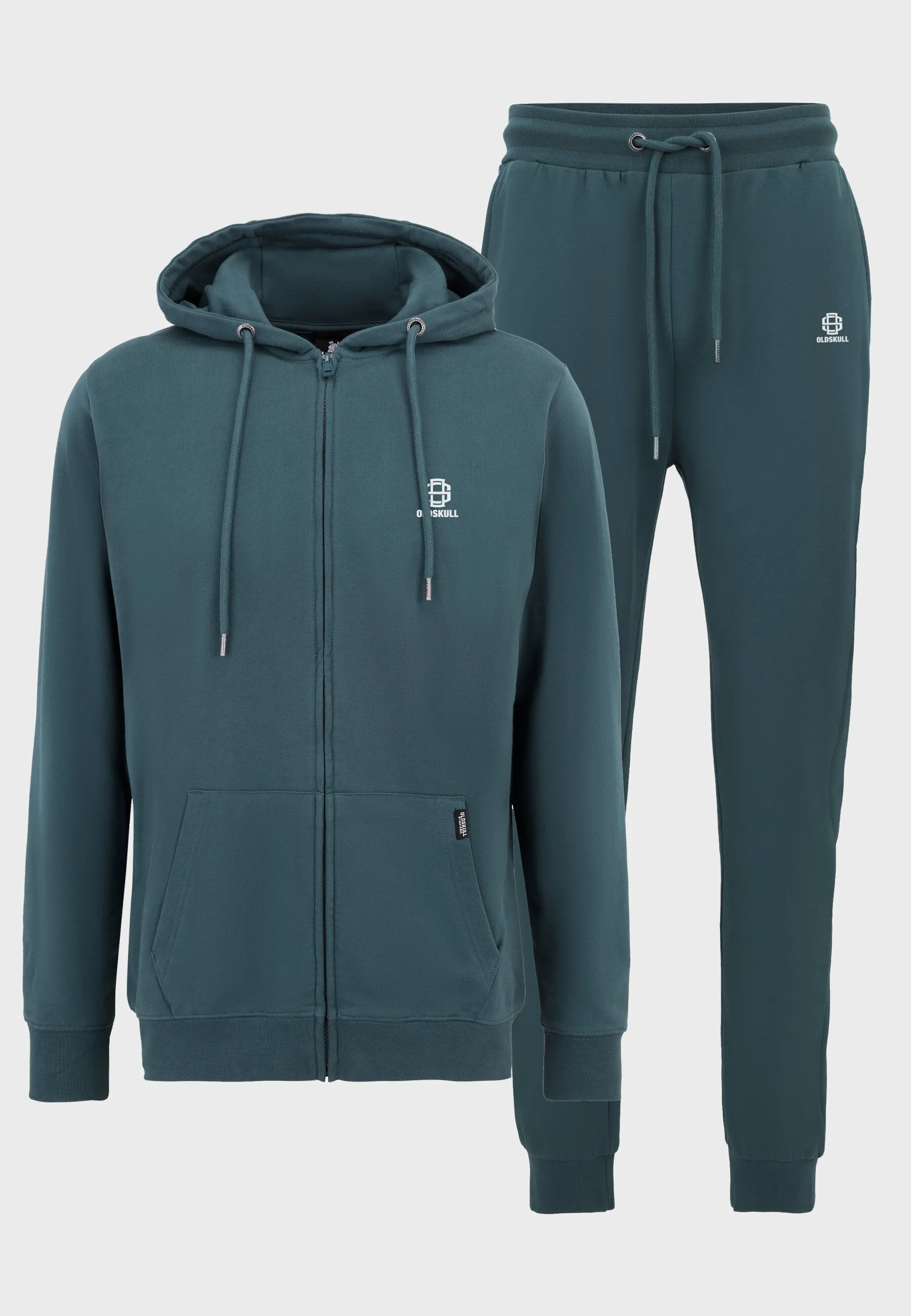 Oldskull Iconic Logo Tracksuit Jogger Zip-Hoodie Dark Green
