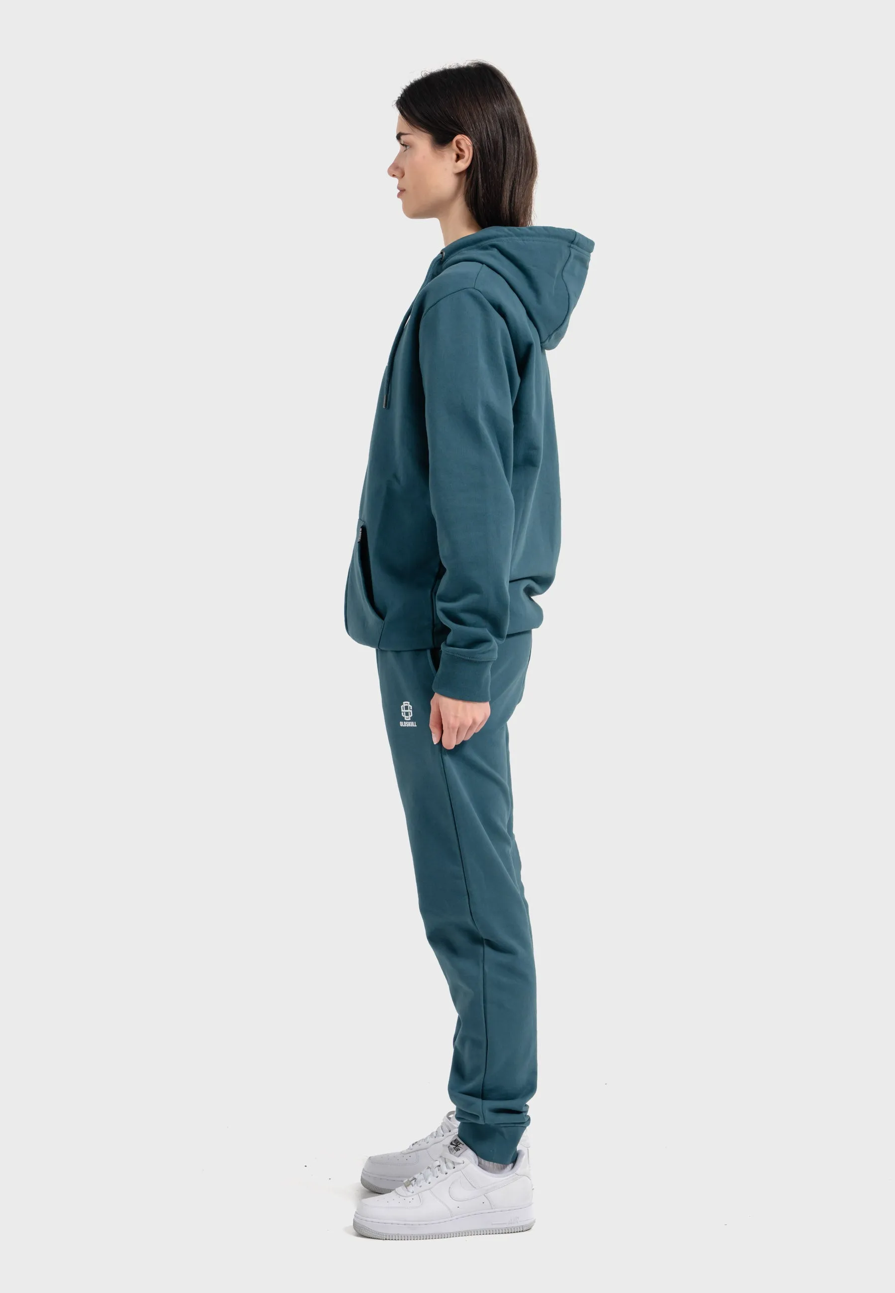Oldskull Iconic Logo Tracksuit Jogger Zip-Hoodie Dark Green