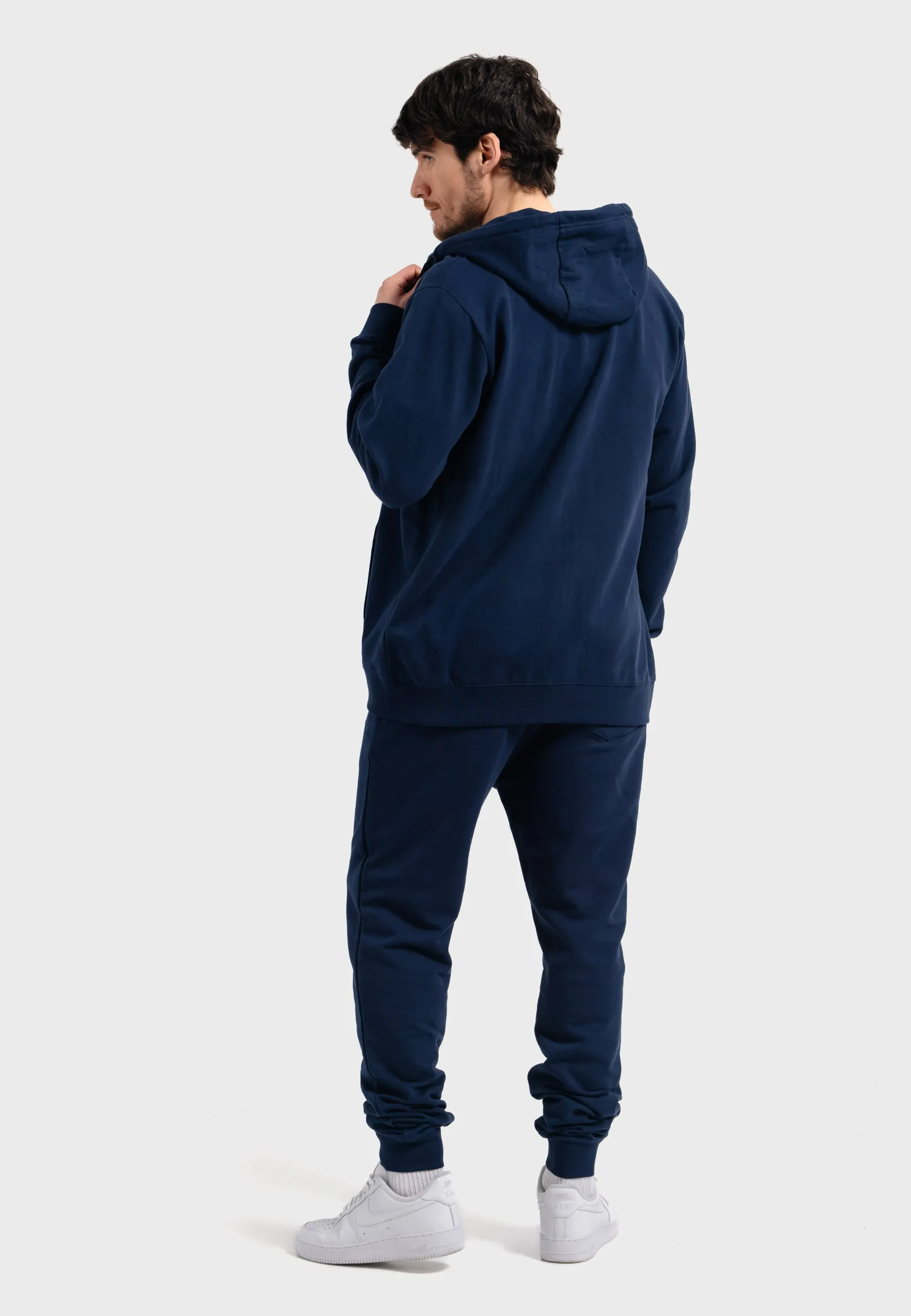 Oldskull Iconic Logo Tracksuit Jogger Zip-Hoodie Navy Blue