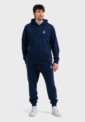 Oldskull Iconic Logo Tracksuit Jogger Zip-Hoodie Navy Blue