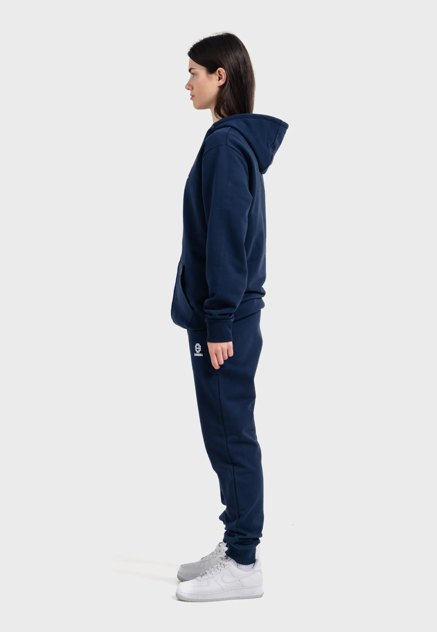 Oldskull Iconic Logo Tracksuit Jogger Zip-Hoodie Navy Blue