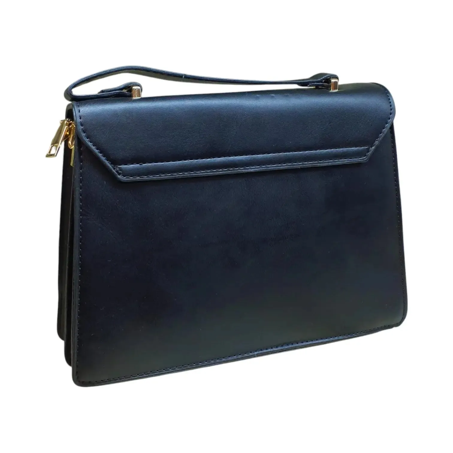 Pleated Shoulder Bag with "M" Logo