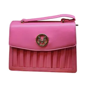Pleated Shoulder Bag with "M" Logo