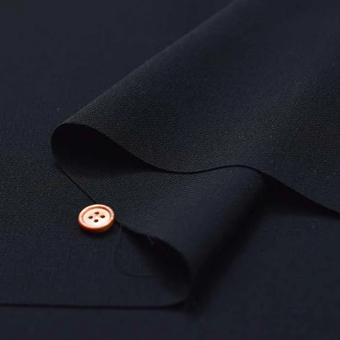 Polyester Formal Black Double Weave Fabric – Solid Colour