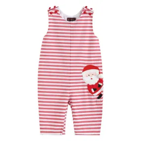 Red and White Striped Santa Overalls