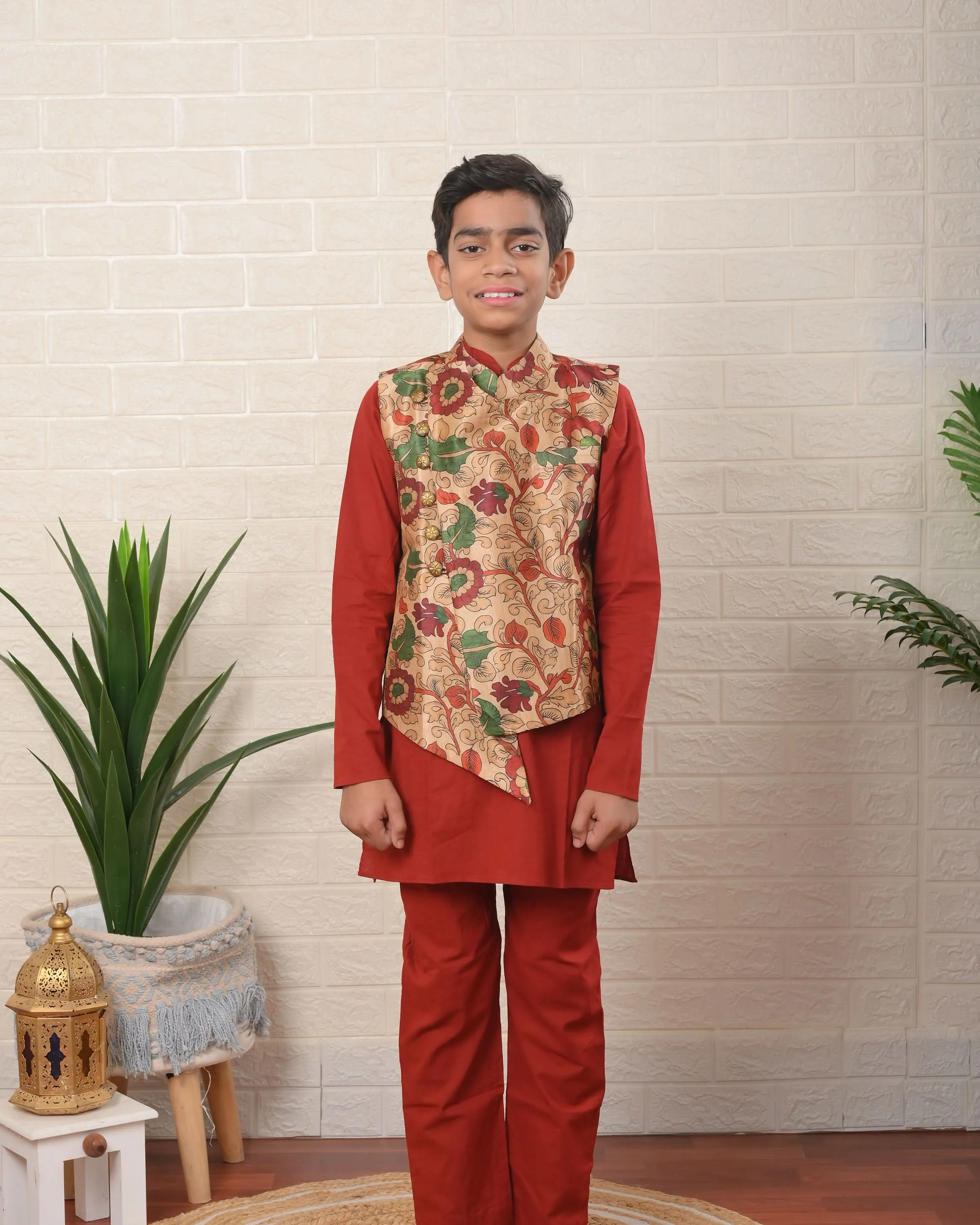 Safari Bloom Jacket with Kurta Pajama | Shobitam Custom Shirt Made To Order