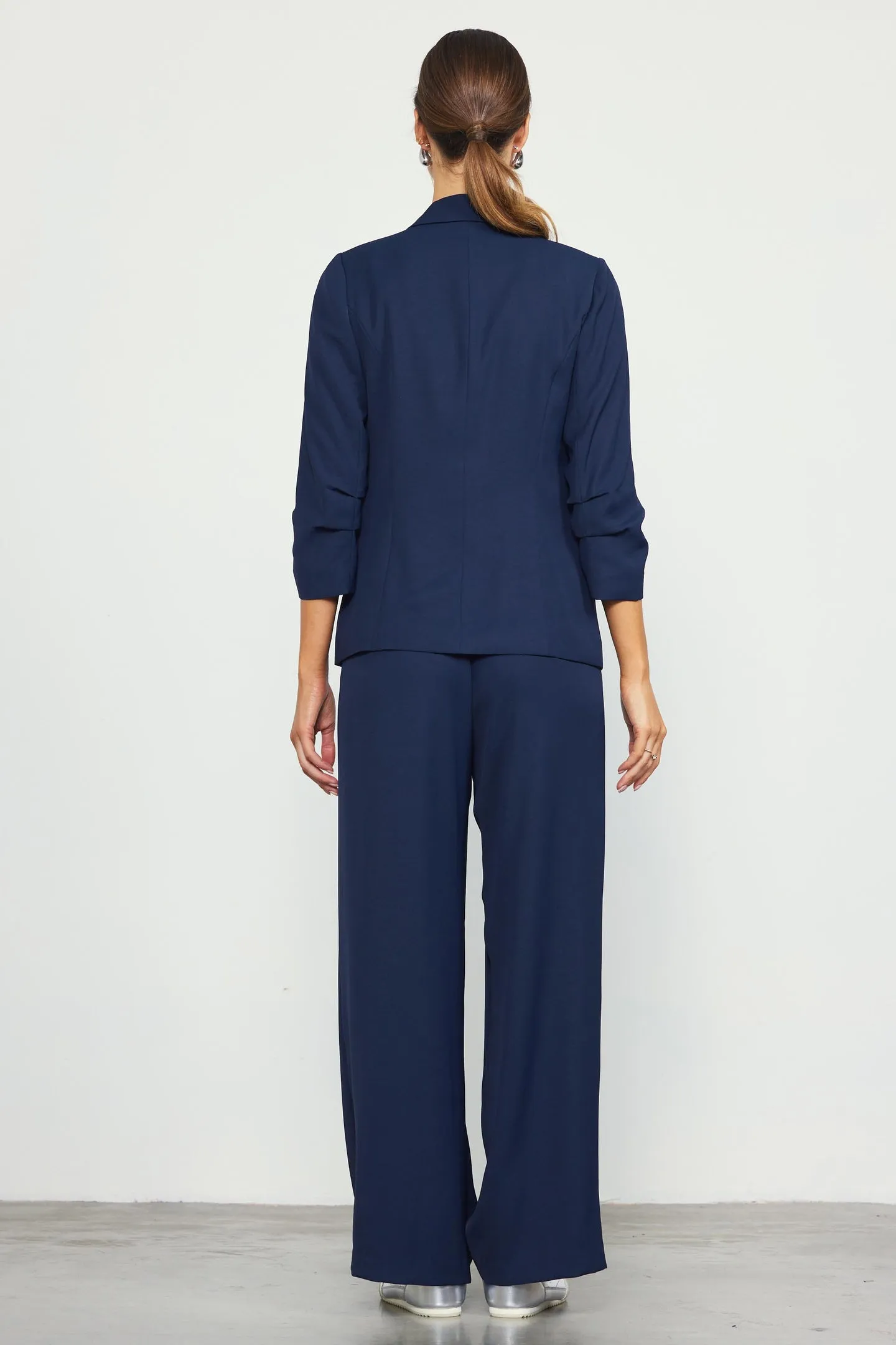 Shirred Sleeve Blazer