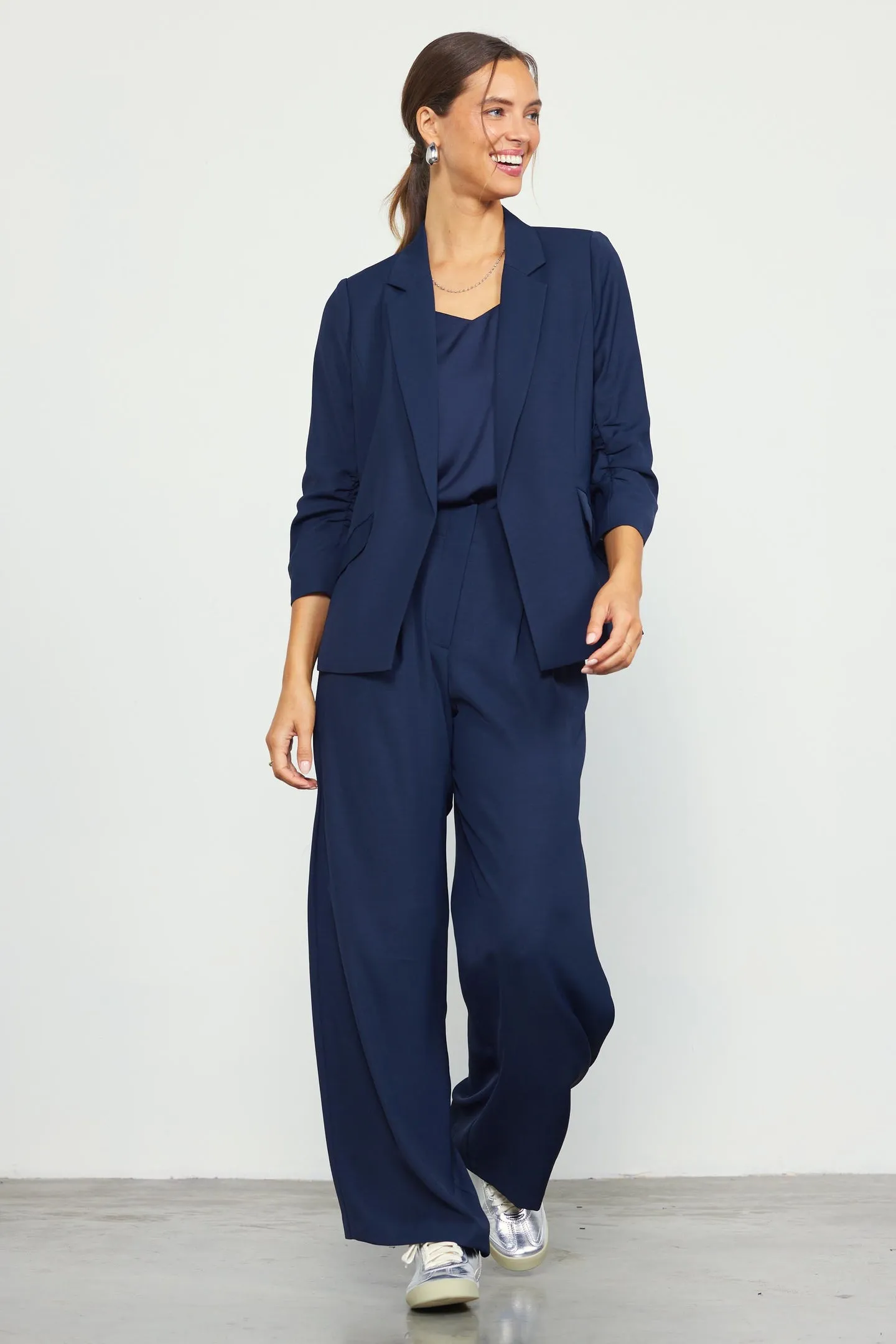 Shirred Sleeve Blazer