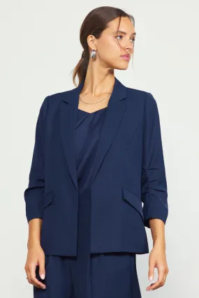 Shirred Sleeve Blazer