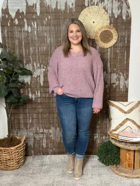 Soft Mauve Vneck Sweater