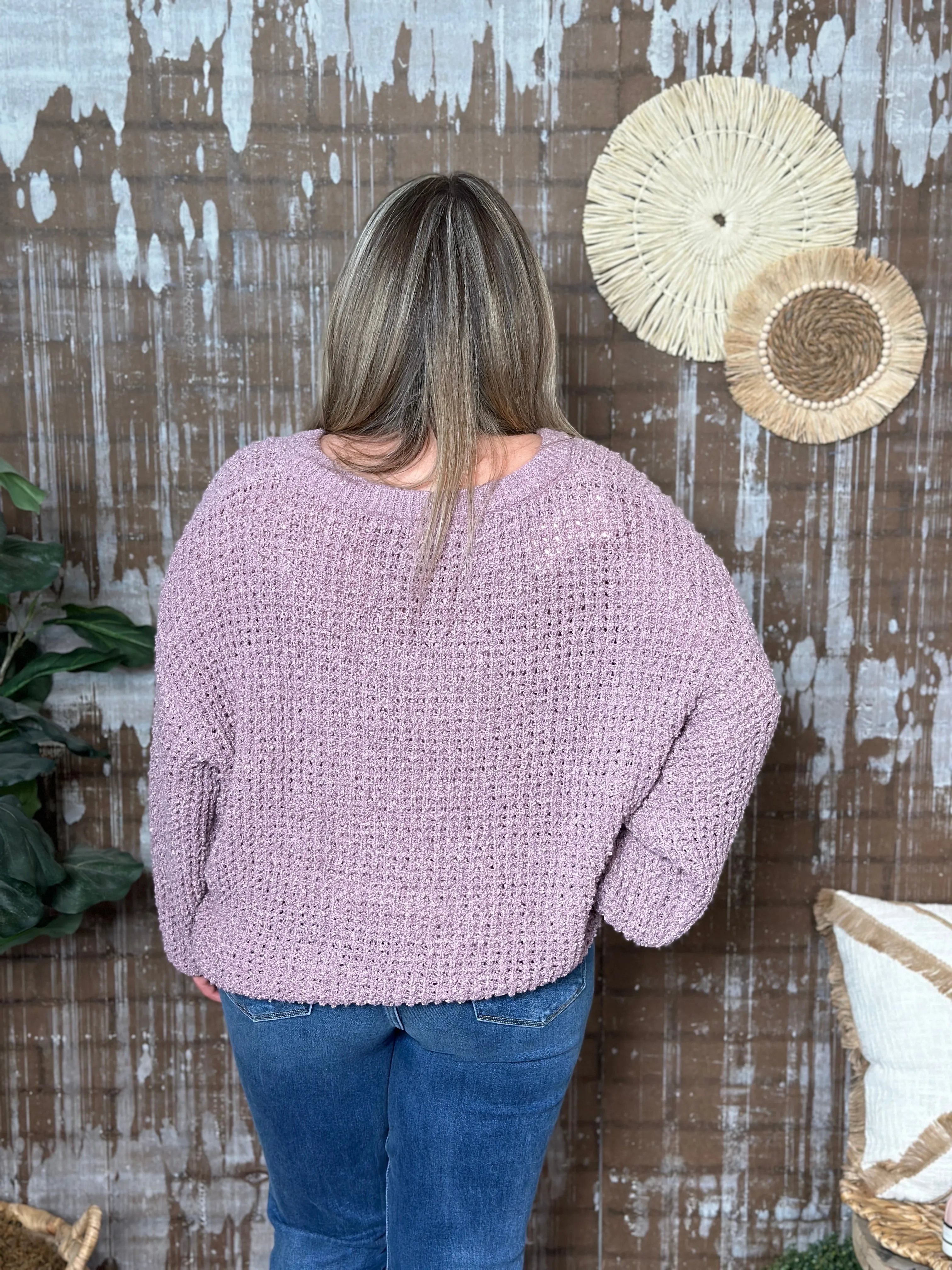 Soft Mauve Vneck Sweater