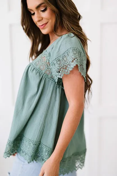 Summers Changing Lace Square Neck Blouse
