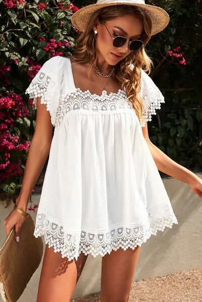 Summers Changing Lace Square Neck Blouse