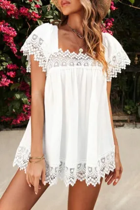 Summers Changing Lace Square Neck Blouse