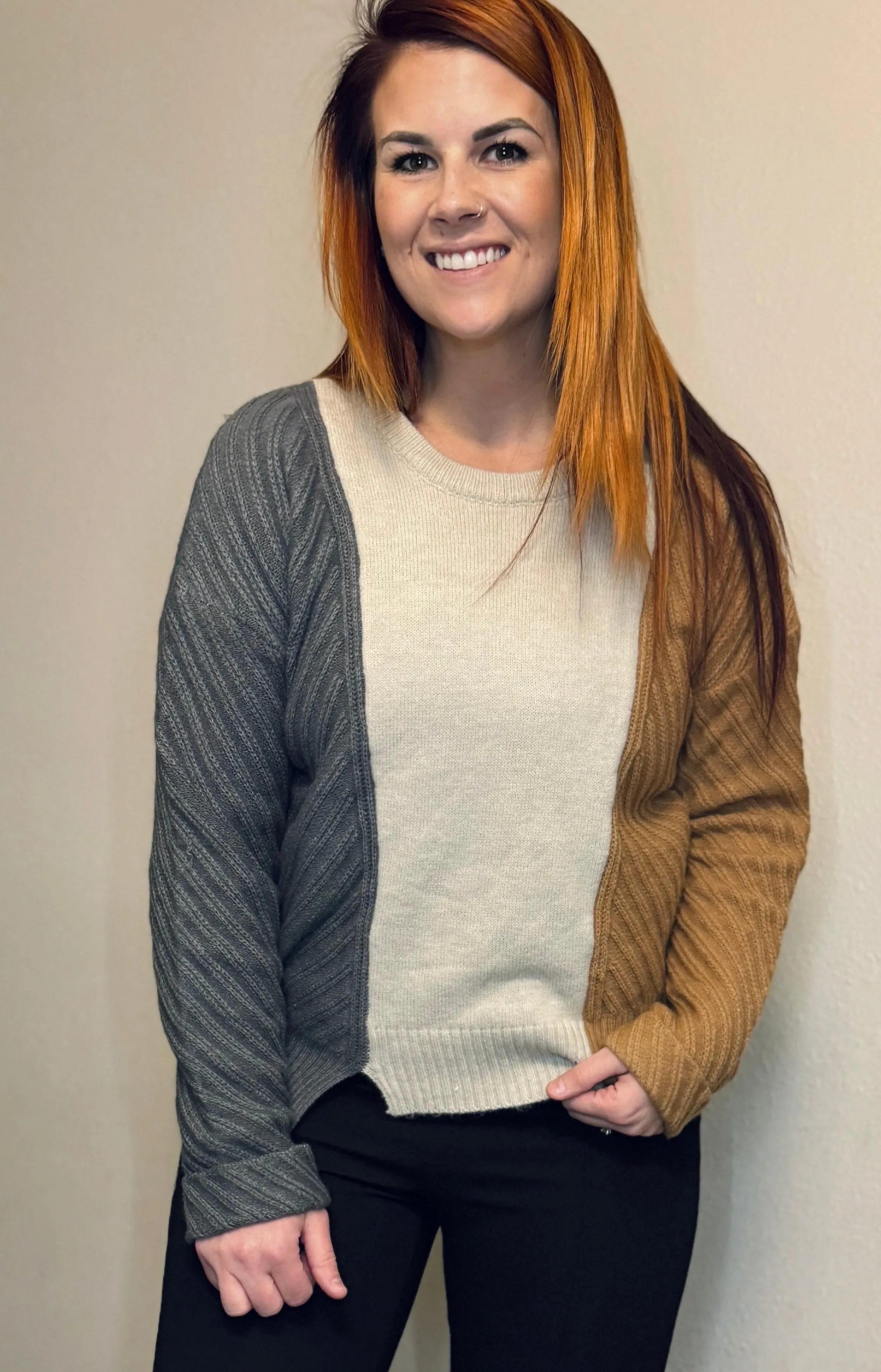 Super Soft Color Block Sweater
