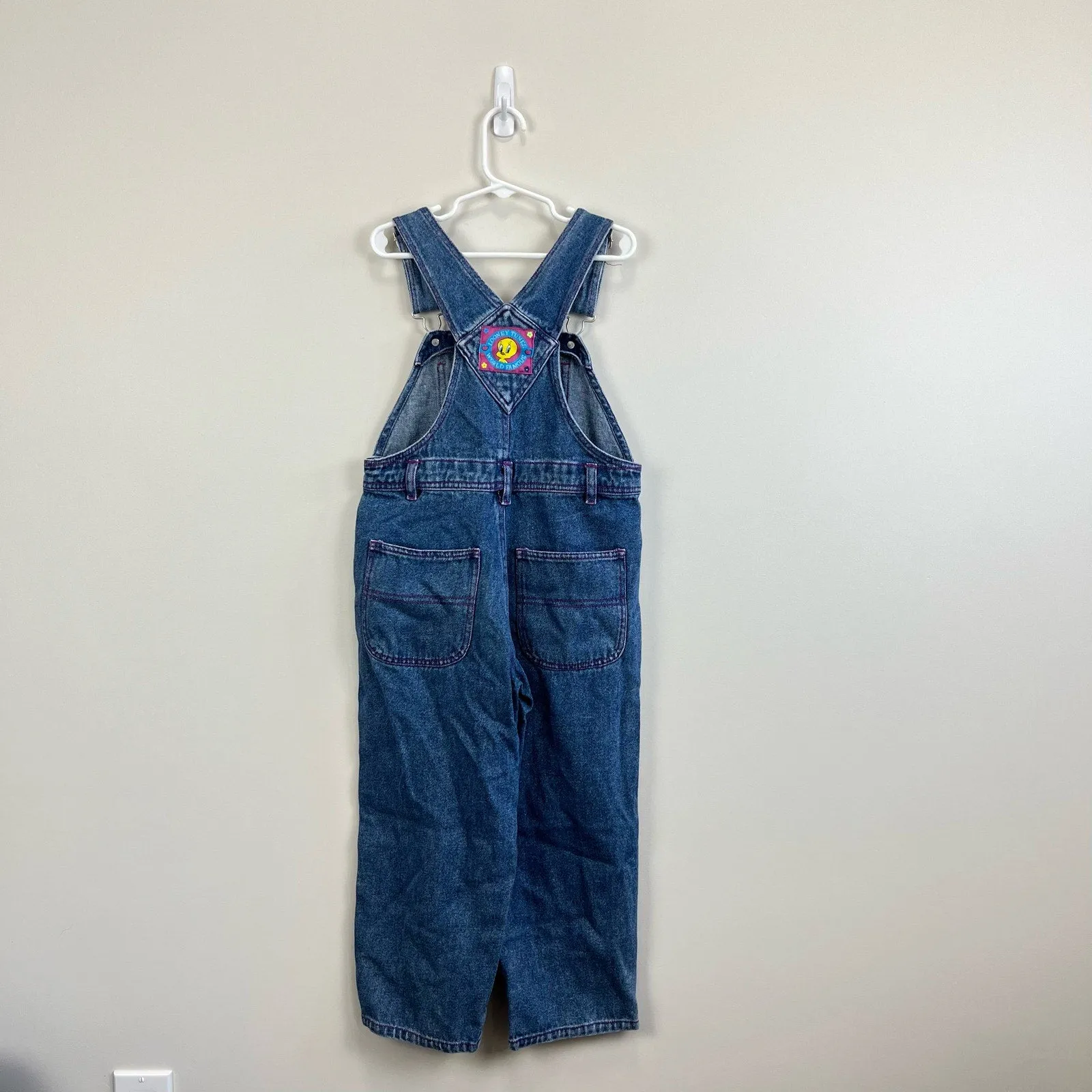 Vintage Looney Tunes World Famous Tweety Overalls 6
