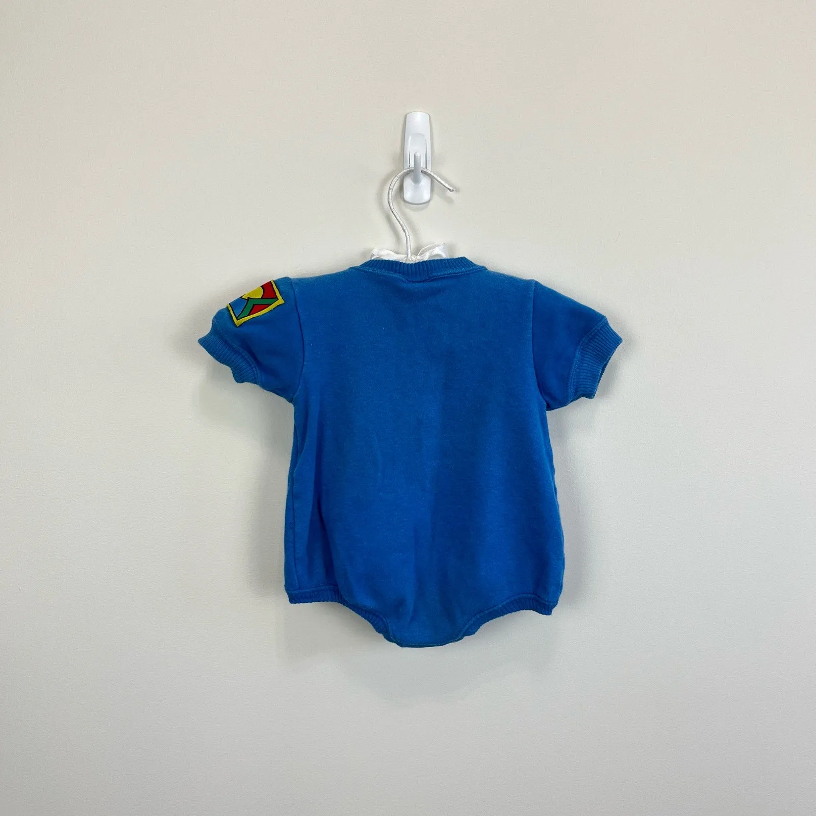Vintage Soupcon Short Sleeve Blue Bodysuit 6-9 Months USA