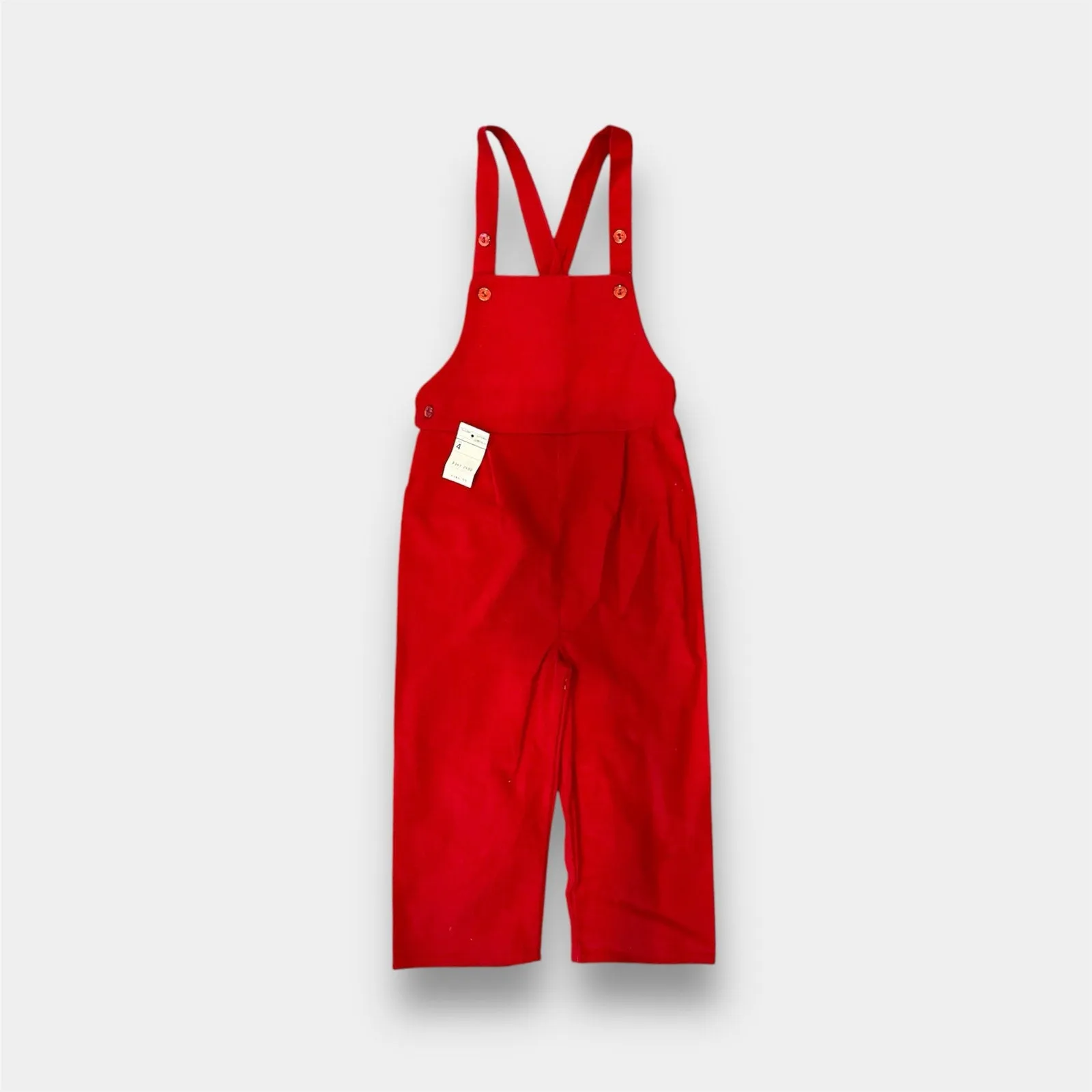 Vintage Toddletime JC Penney Red Corduroy Overalls 4T NWT