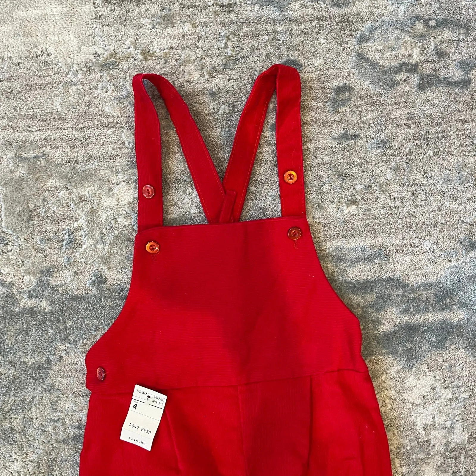 Vintage Toddletime JC Penney Red Corduroy Overalls 4T NWT