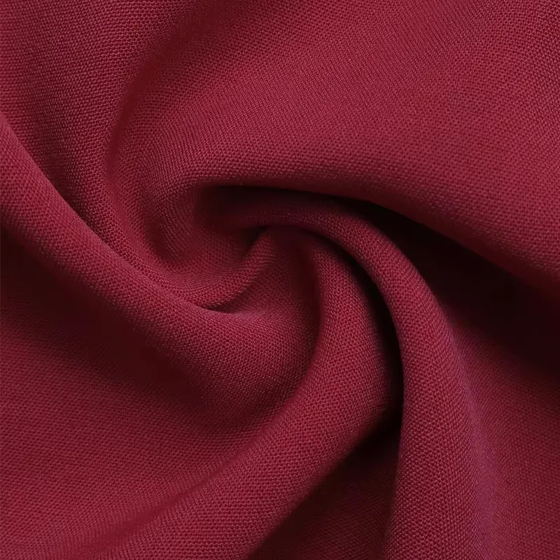 Wine Red Long-Sleeve Blouse with Bow-Tie Detail