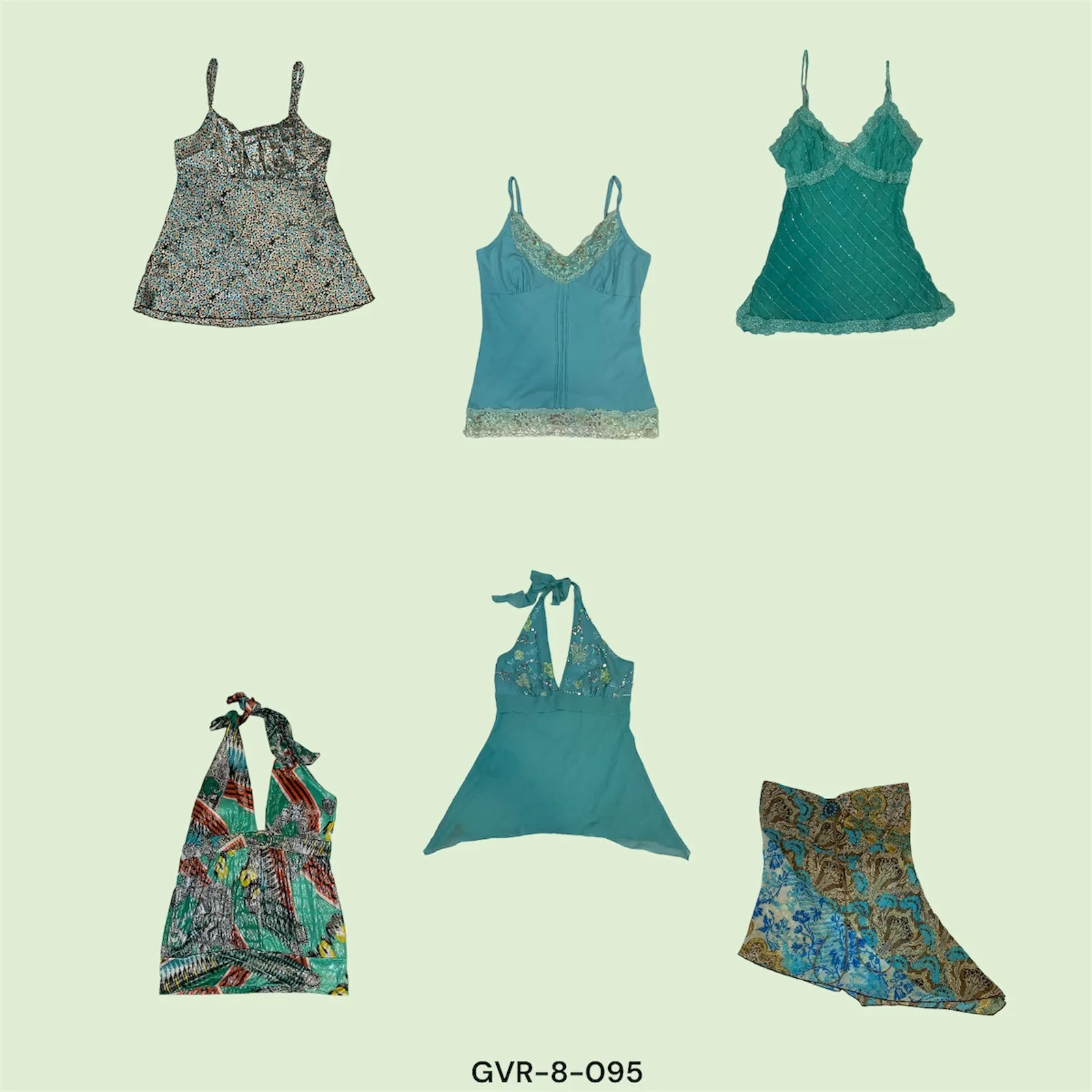 Y2k blue cami tops (GRV-8-095)